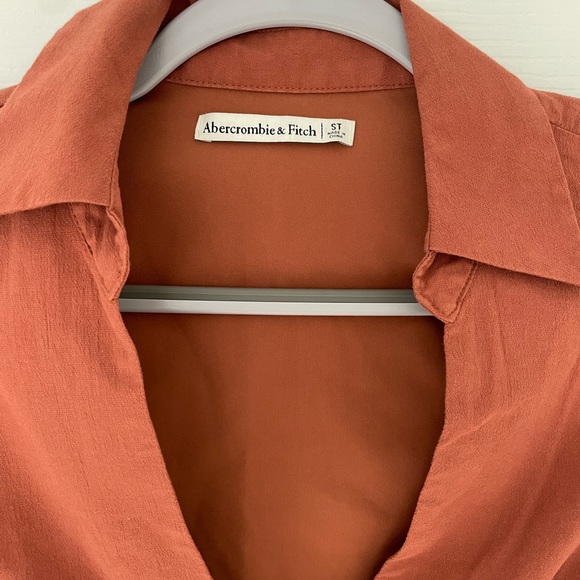 Rust colored Abercrombie and fitch deep V dress, SMALL TALL - Picture 3 of 3
